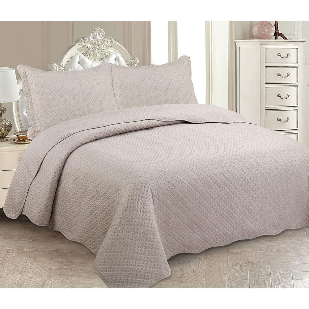 Colcha Ultrassônica - Queen Size - Classic - C/ Porta Travesseiros - Areia - Rozac