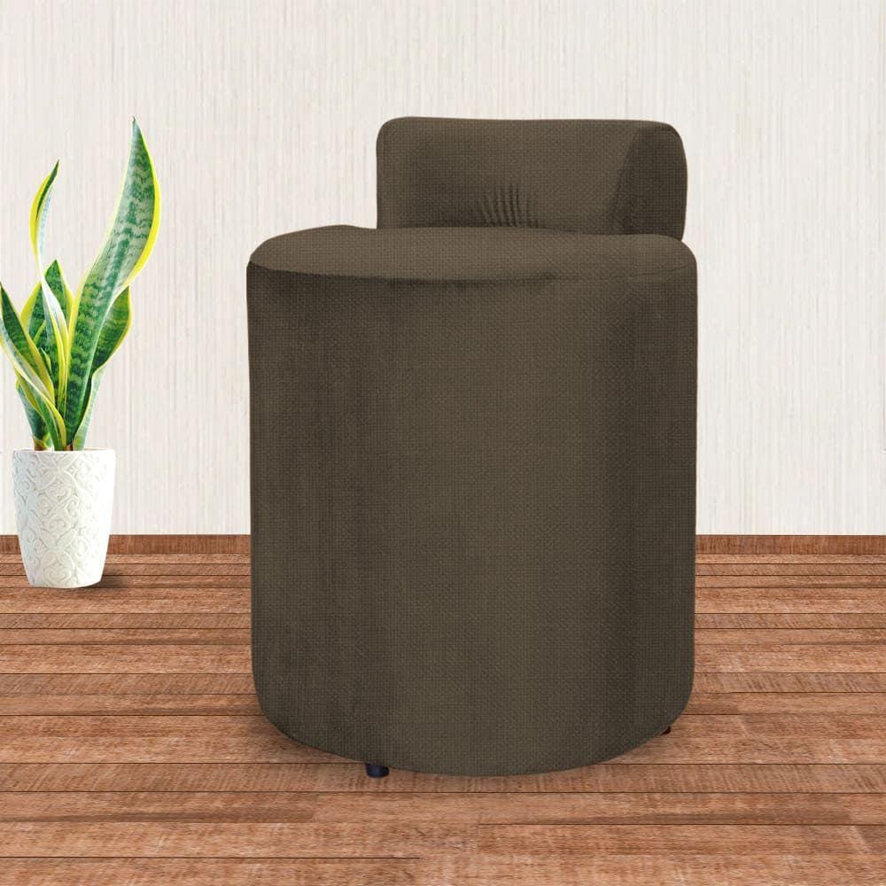Puff Athena Para Quarto Linho Marrom - Vallisa Decor