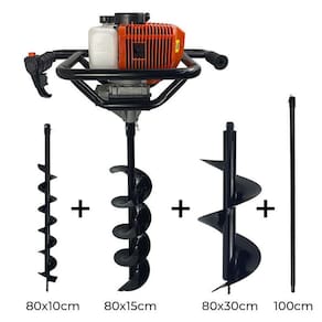 Perfurador De Solo Gasolina 52Cc Com 3 Brocas + Extensão 1M