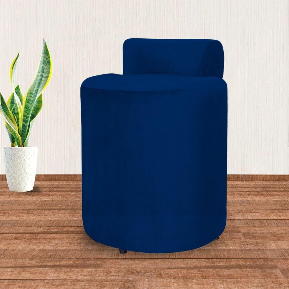 Puff Athena Suede Azul Marinho - Vallisa Decor