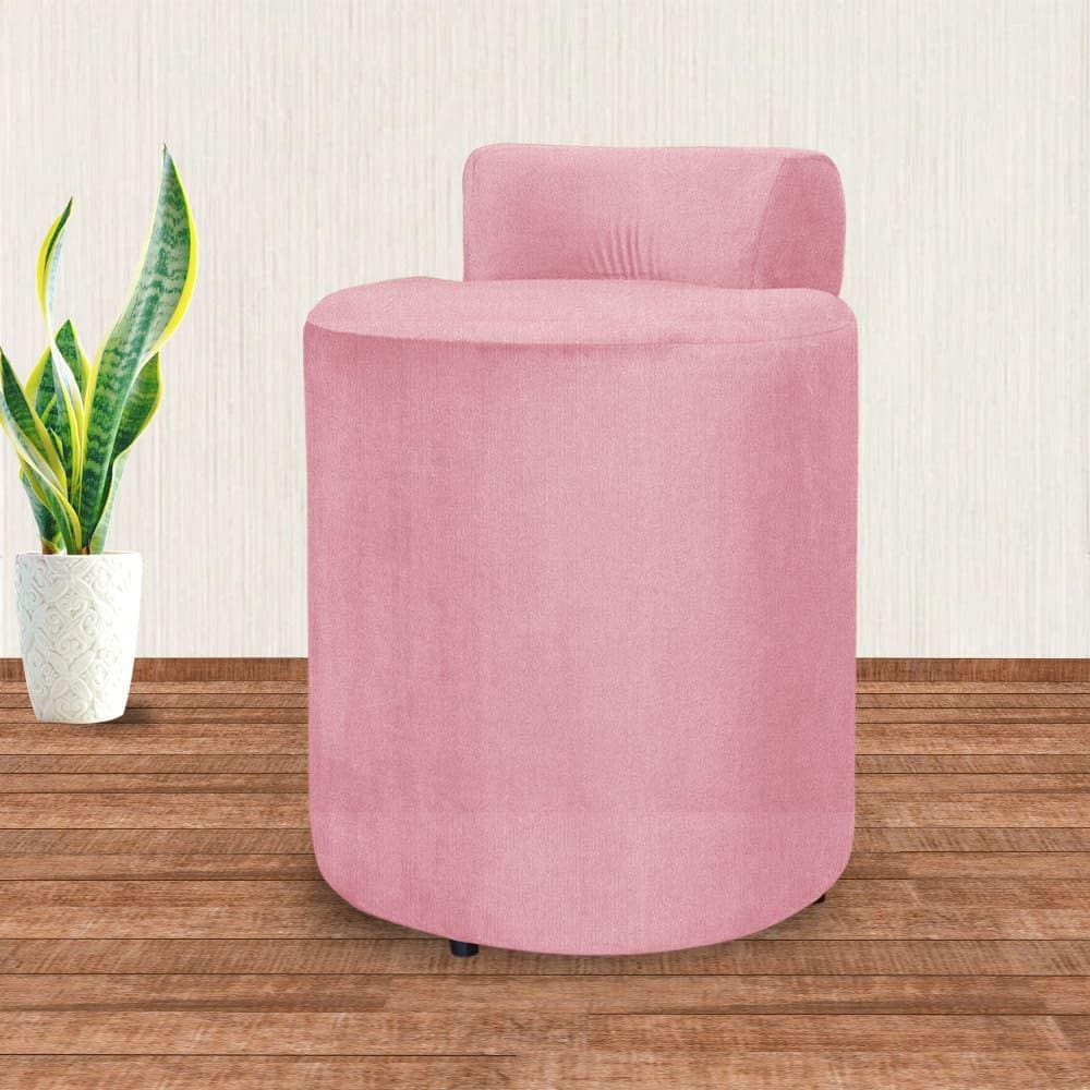 Puff Athena Suede Rosa - Vallisa Decor