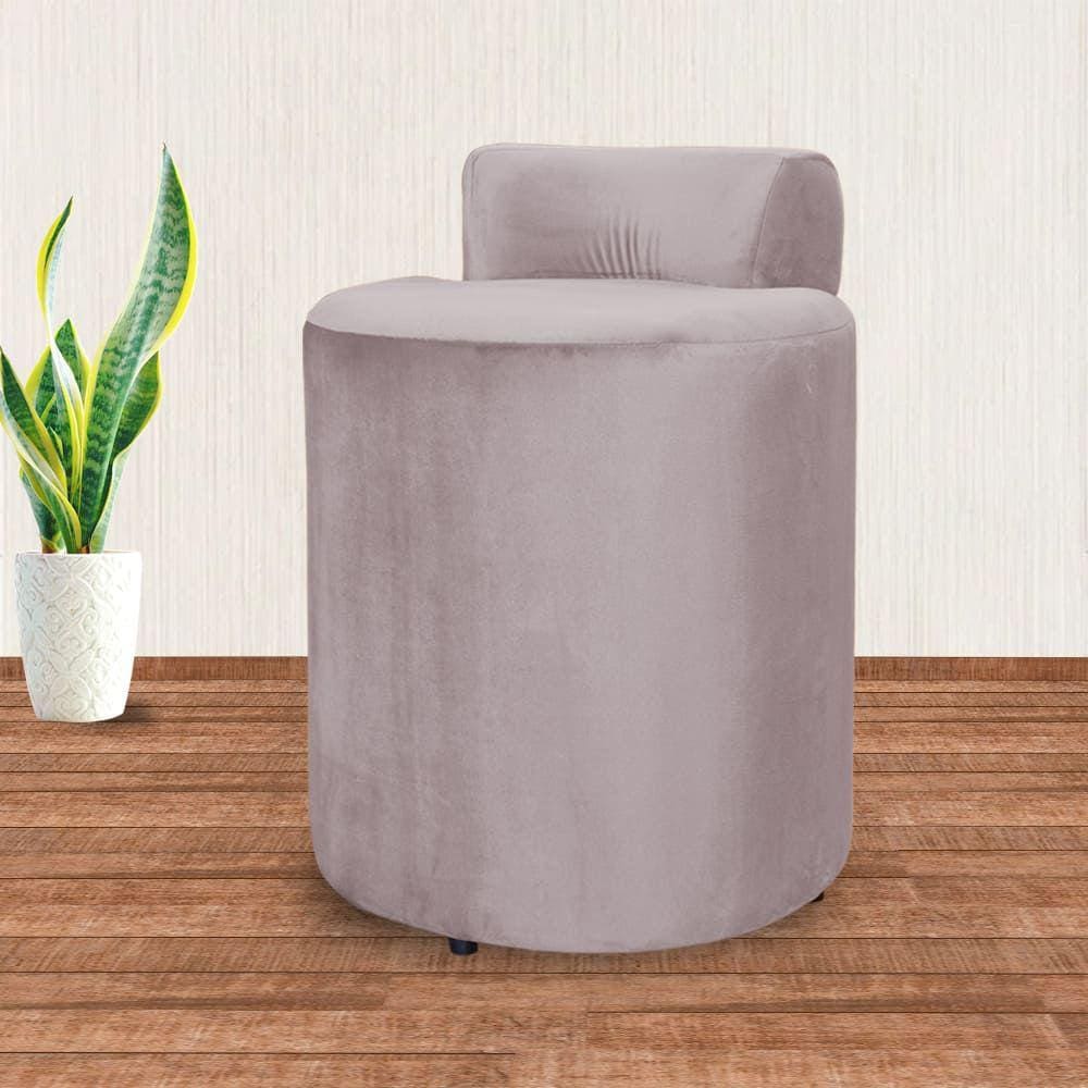 Puff Athena Veludo Rosê - Vallisa Decor