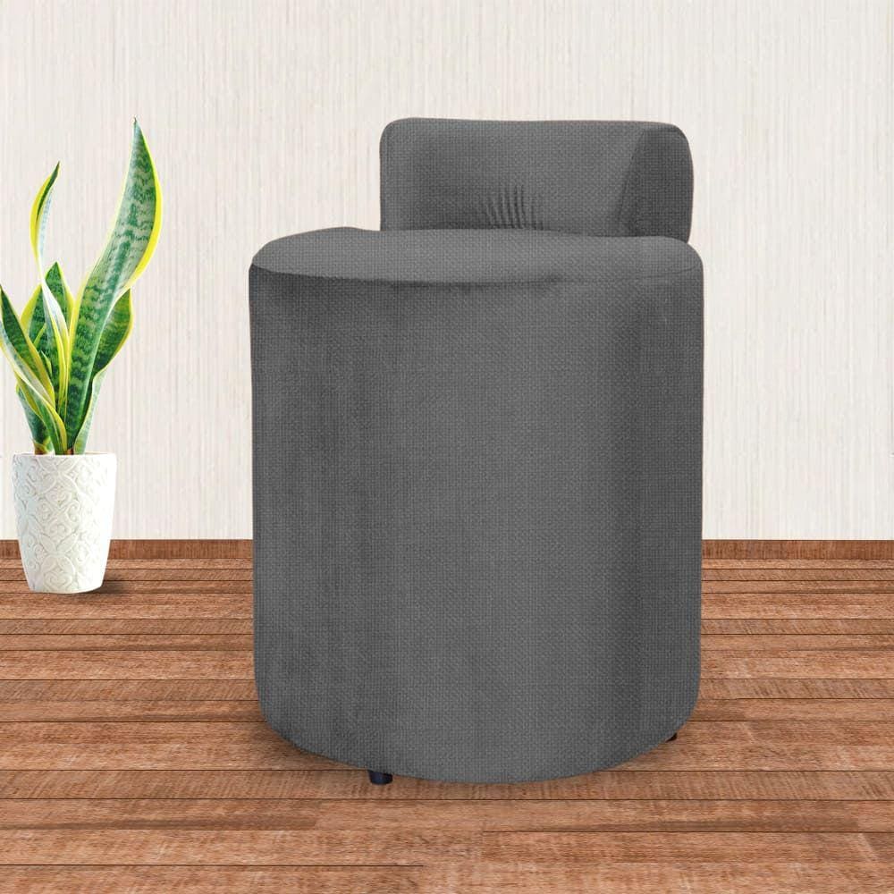 Puff Athena Para Quarto Linho Cinza - Vallisa Decor