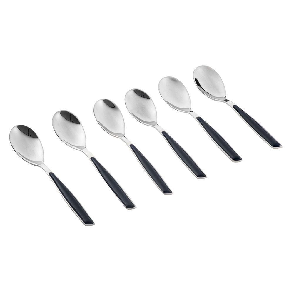 Colher Café 15cm Inox 6 Peças Azul Marinho Glamour Bugatti