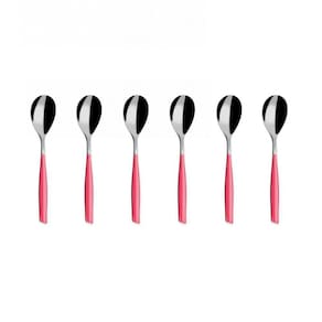Colher Para Café 15cm Inox 6 Peças Rosa Glamour Bugatti