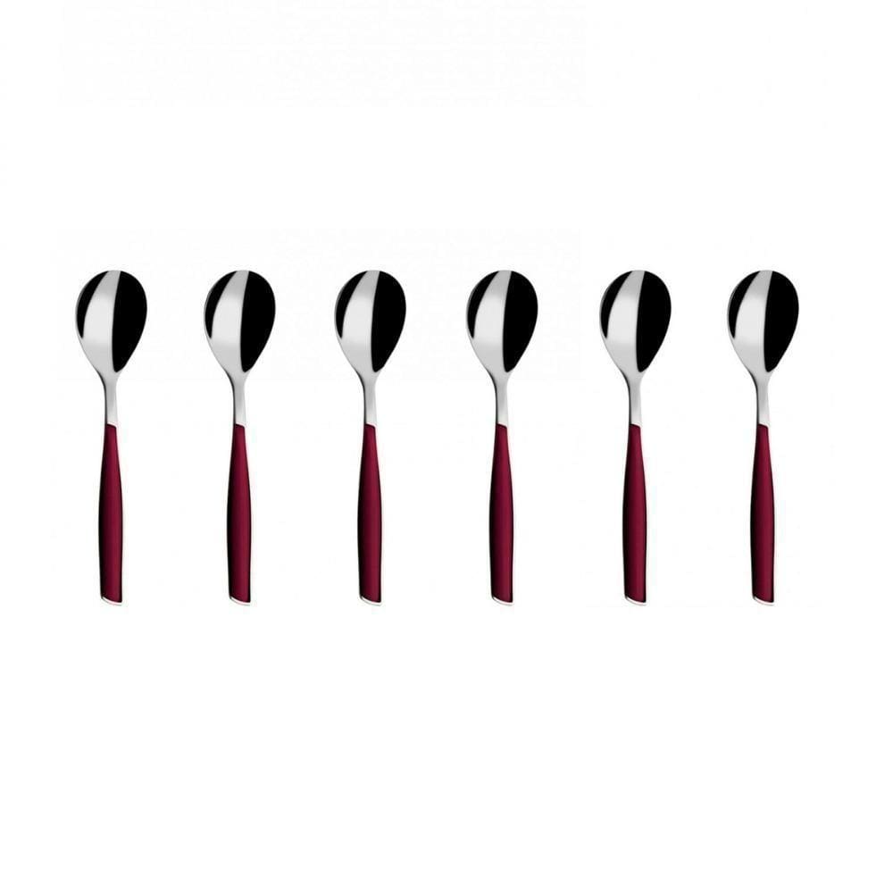 Colher Para Café 15cm Inox 6 Peças Vinho Glamour Bugatti