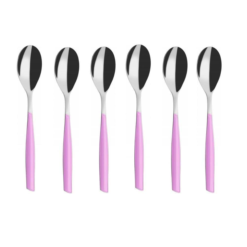 Colher Para Café 15cm Inox 6 Peças Lilás Glamour Bugatti