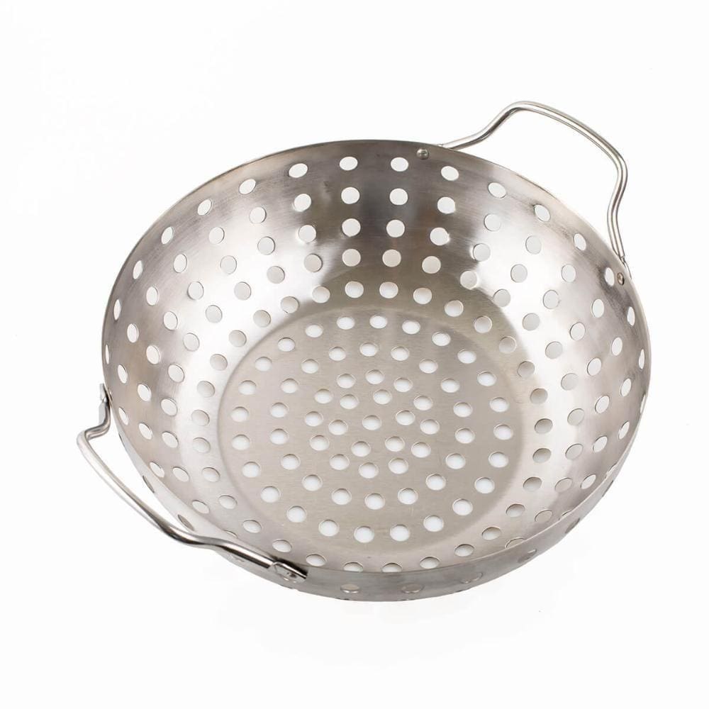 Panela Wok Grelha Inox Churrasqueira Legumes Peixe Prana