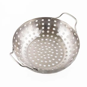 Panela Wok Grelha Inox Churrasqueira Legumes Peixe Prana