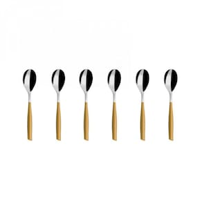 Colher Para Café 15cm Inox 6 Peças Dourado Glamour Bugatti