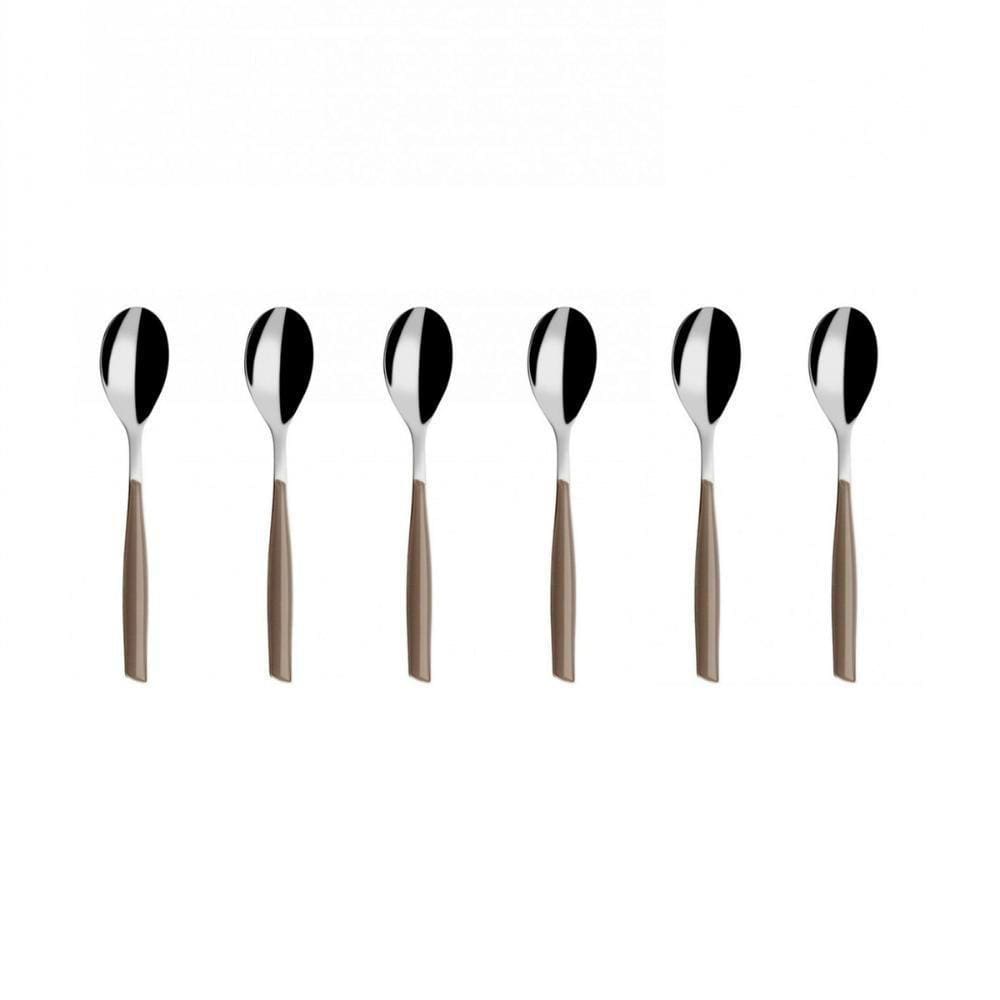 Colher Para Café 13cm Inox 6 Peças Tabaco Glamour Bugatti