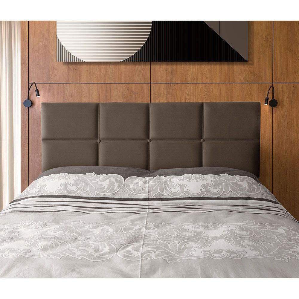 Cabeceira Painel Cama Box King Estofada Belize Veludo Marrom