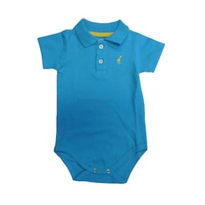 Body Infantil Gola Polo Azul Turquesa Toffee - Nº6 a 9 meses