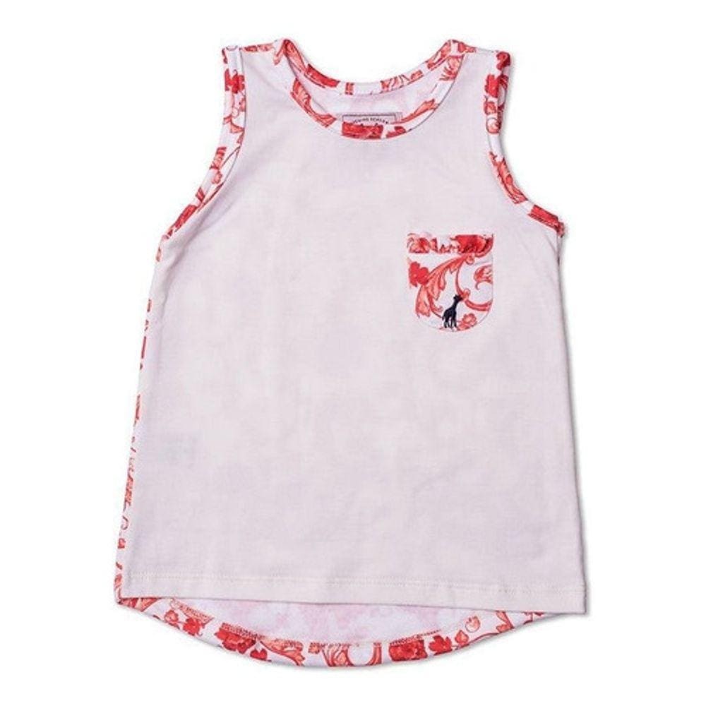 Regata Infantil Com Bolso Floral Laranja Toffee - Nº02