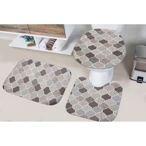 Kit Tapete de Banheiro Tecil Pop 3 Peças Turquia Marrom