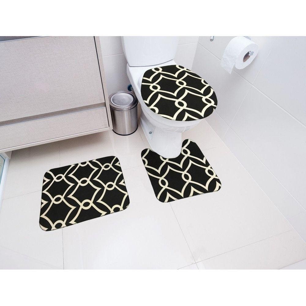 Kit Tapete de Banheiro Tecil Pop 3 Peças Arabic