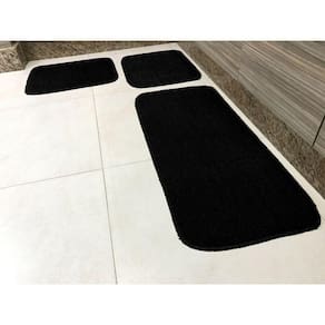 Kit Tapete de Cozinha Primavera Gold 3 Peças Preto
