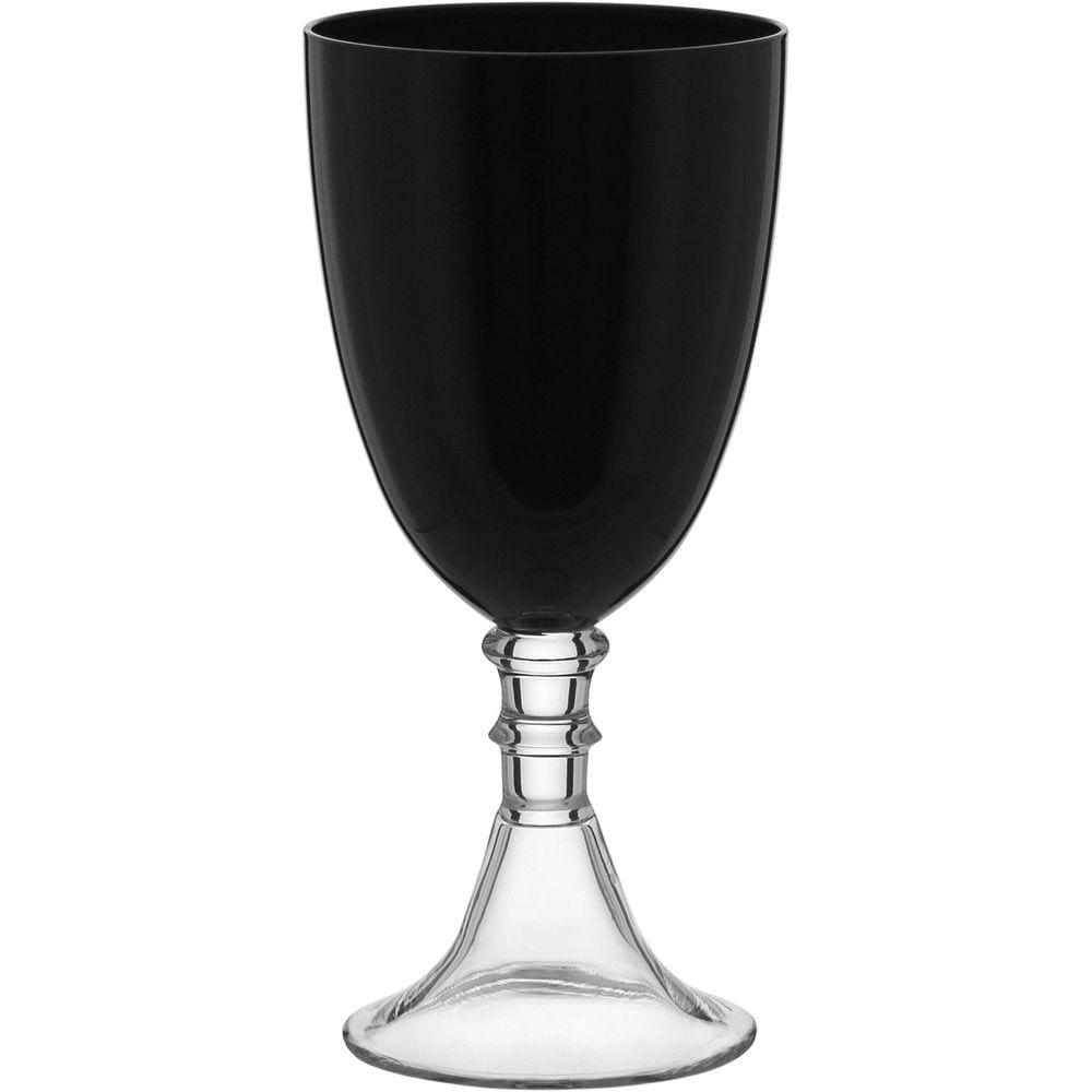 TAÇA ÁGUA 20x9x9cm 480ml VIDRO PRETO 6PÇ PÉ TRANSP