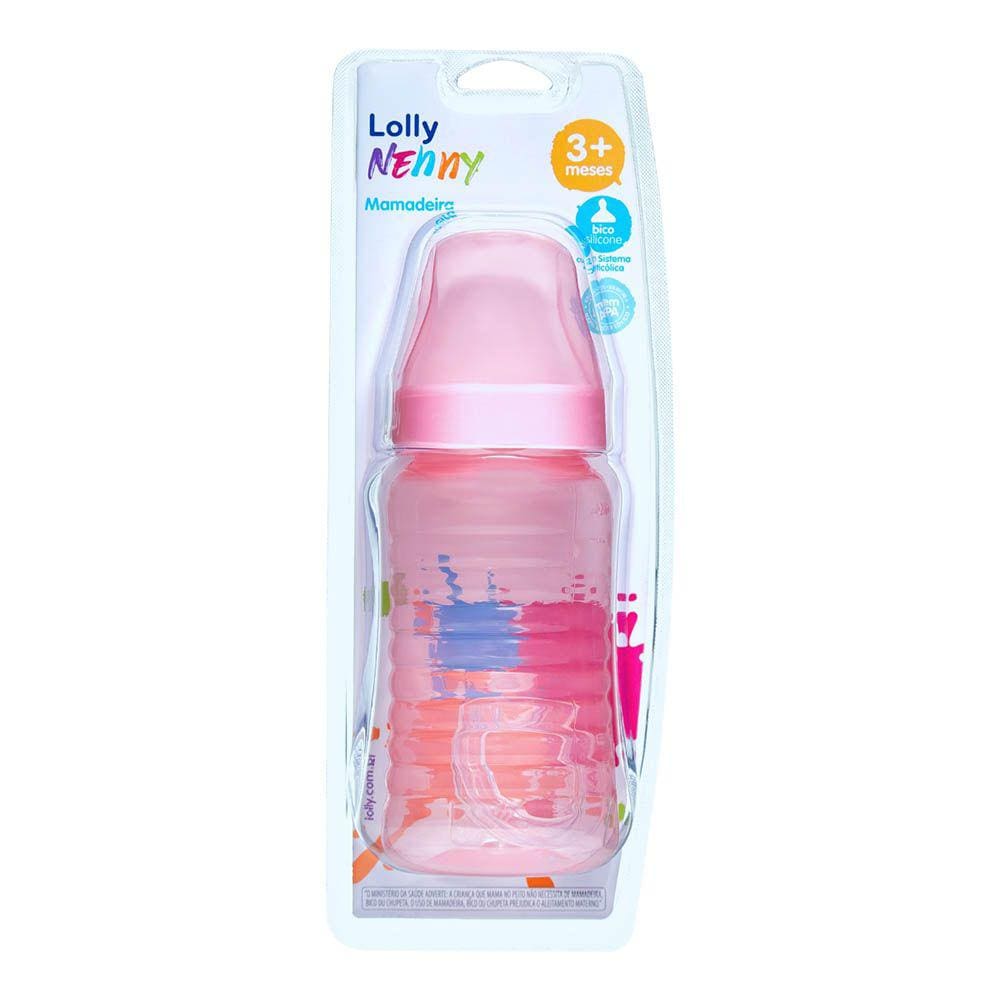 Mamadeira - 340ml - Big Clean - Rosa - Lolly Nenny