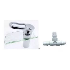 Torneira Cascata Monocomando Island Baixa + Kit Água Fria