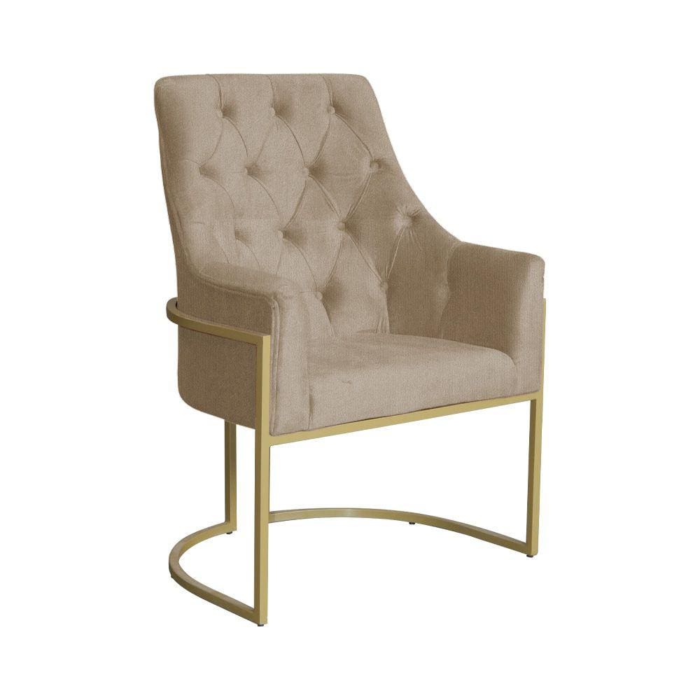 Cadeira Poltrona Vick Sala De Estar Suede Cappuccino - Vallisa Decor