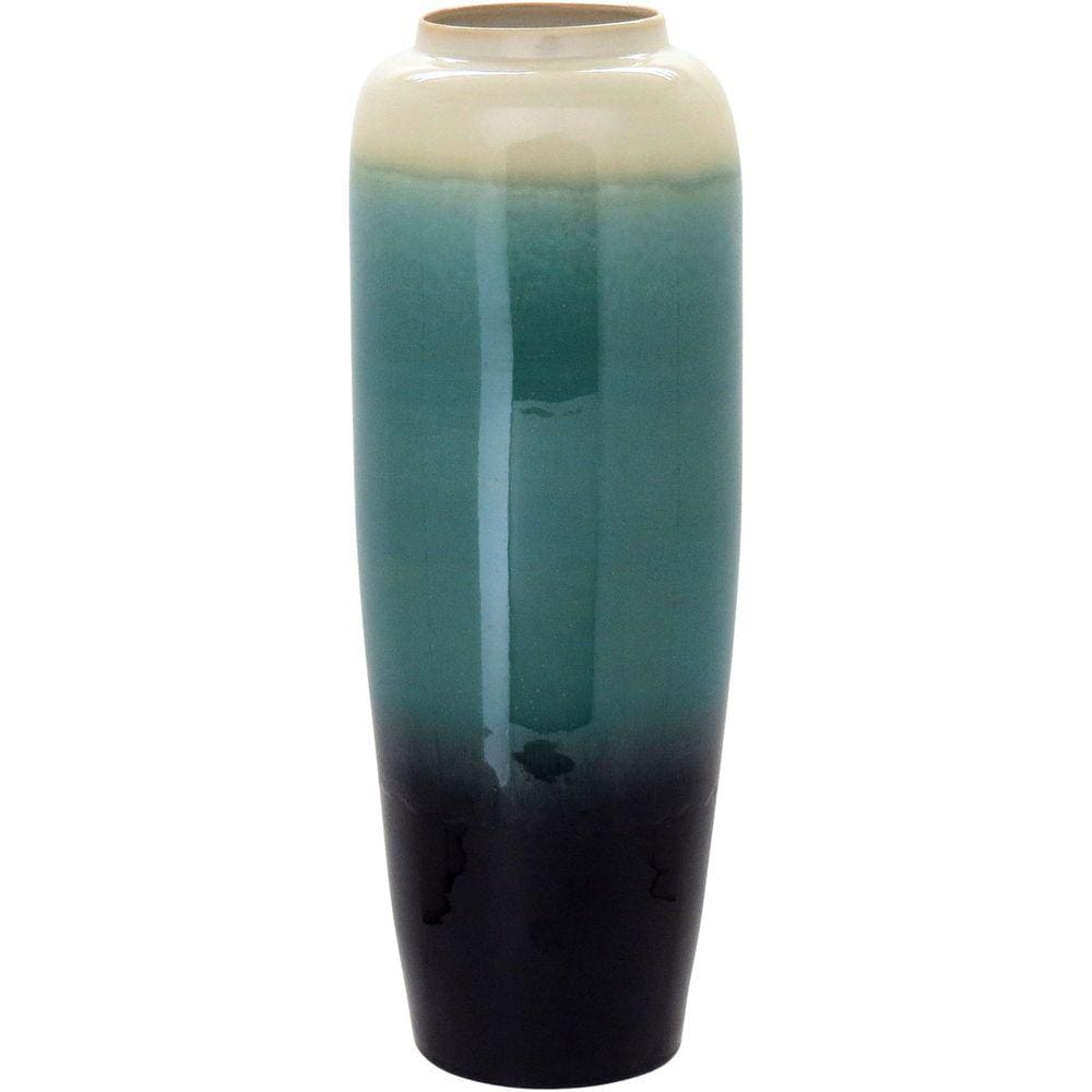 VASO 58x13x13cm CERÂMICA VERDE