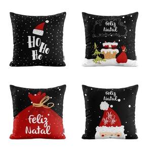 Kit 4 Capas De Almofadas De Natal Para Sofá