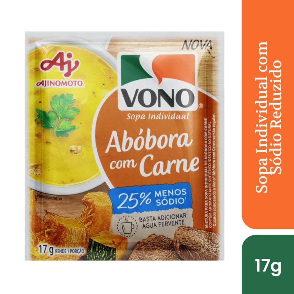 Sopa Cremosa Vono Sabor Abóbora Com Carne Menos Sódio 17g