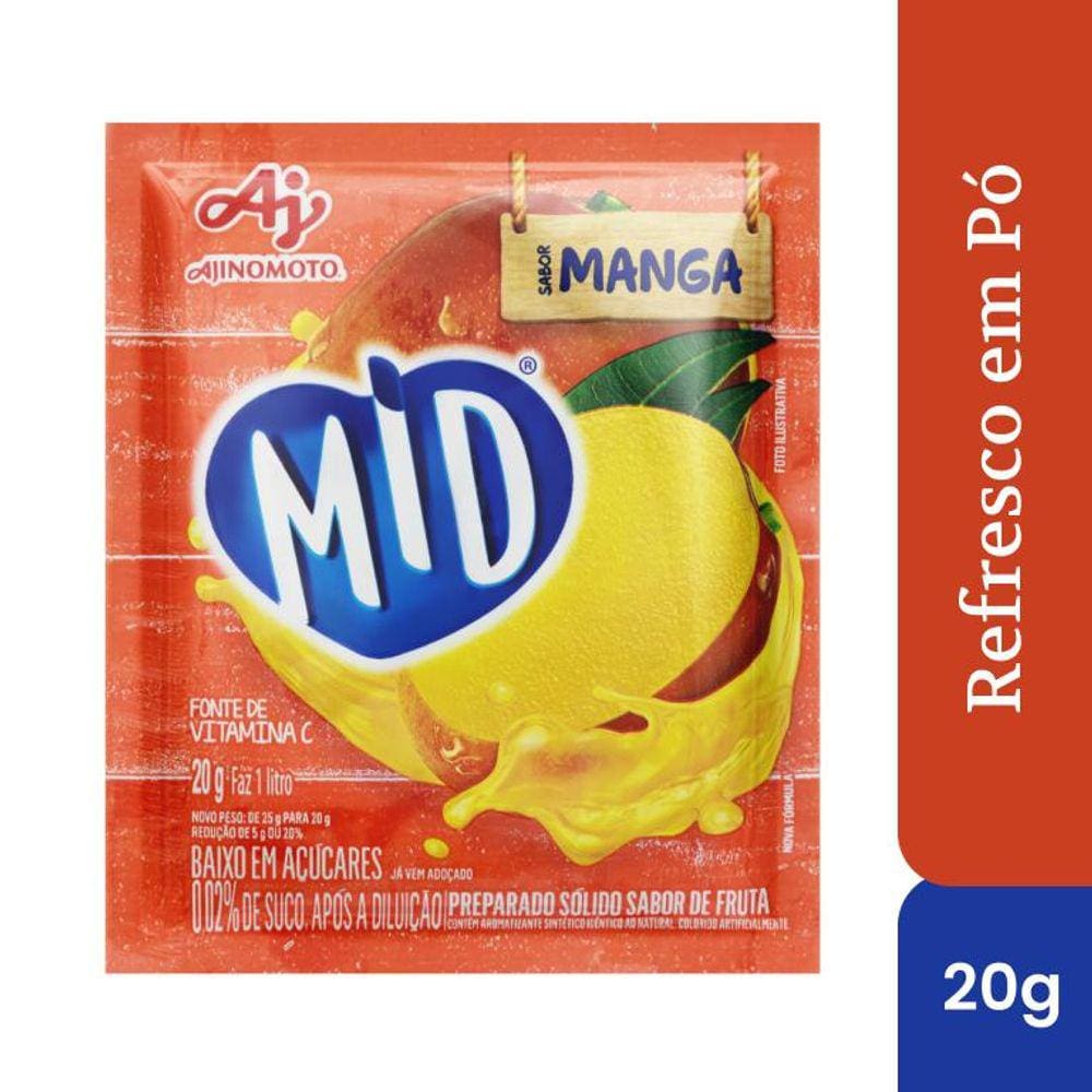 Refresco Em Pó MID Sabor Manga 20g