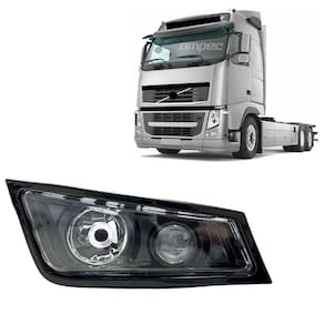 Farol Auxiliar Compatível Volvo Fh13 Máscara Negra Black Ld