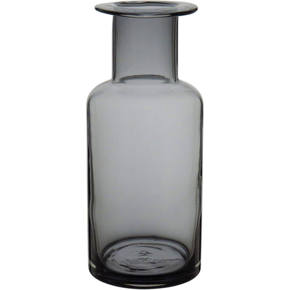 VASO 22x9x9cm VIDRO CINZA