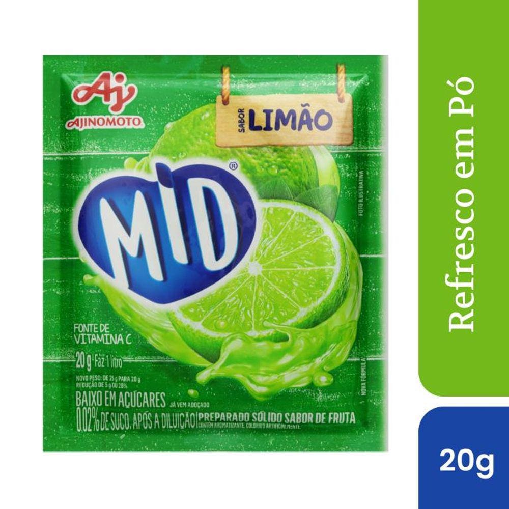 Refresco Em Pó MID Sabor Limão 20g