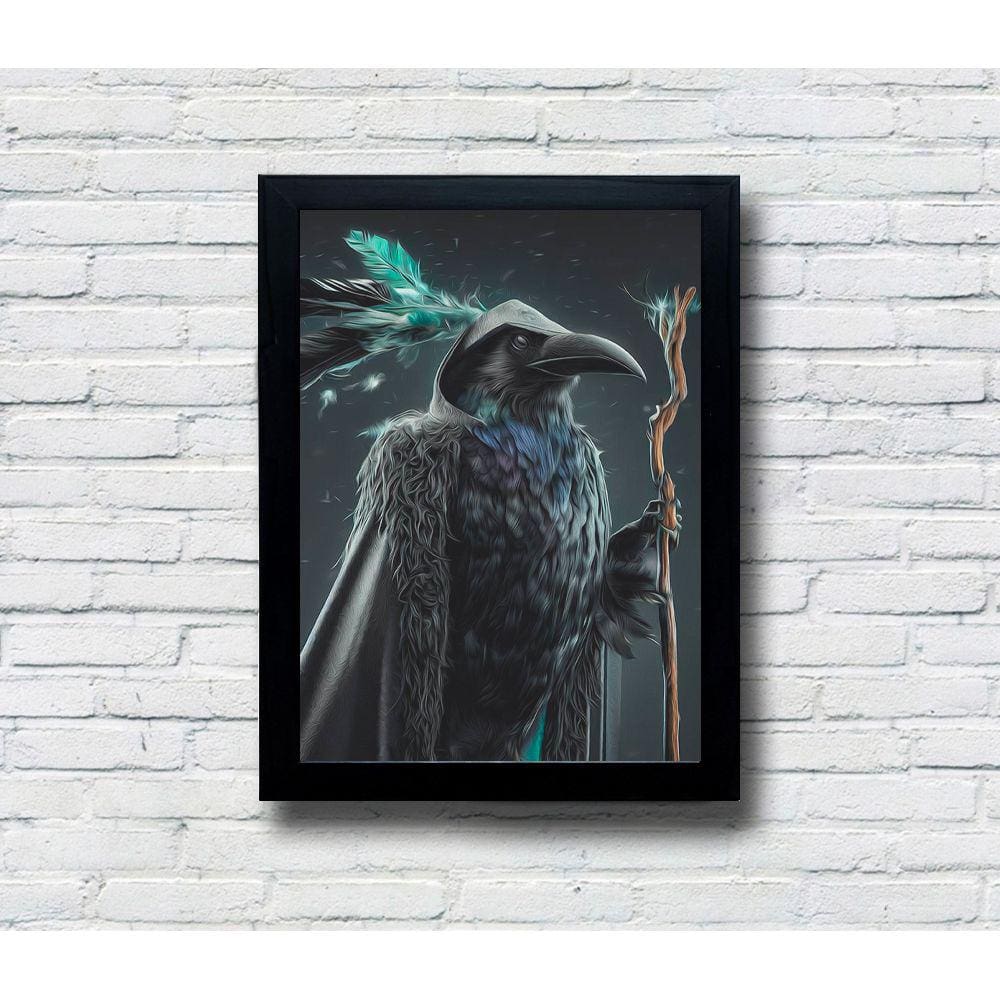 Quadro Decorativo MDF Mago Corvo