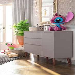 Cômoda Infantil Sapateira Retrô Smart Fiorello Cor Cinza