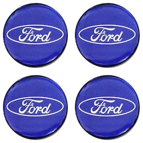 Jogo Emblema Calota Cromado Azul Claro 48mm Ford O Estradão