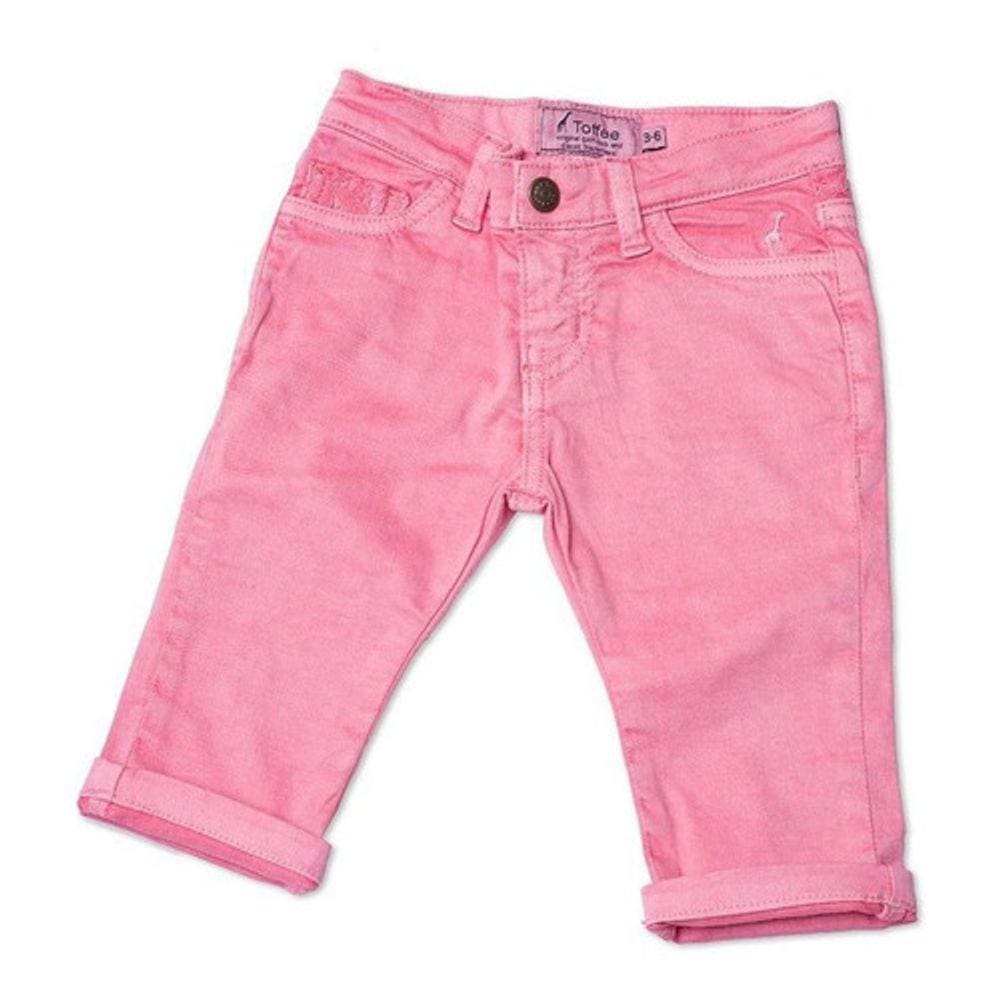 Calça Jeans Infantil Feminina Rosa Toffee - Nº0 a 3 meses