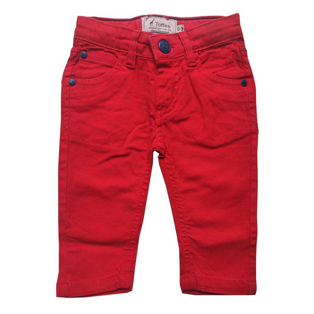 Calça Jeans Infantil Masculina Vermelho Toffee - 3 a 6 meses