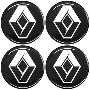 Jogo Emblema Calota Preto Cromado 48mm Renault 2014