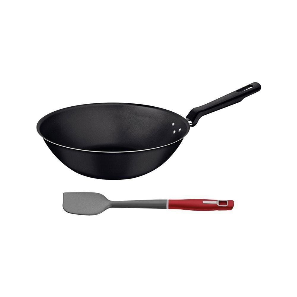 Panela Wok Alumínio Antiaderente Loreto 3,6l Grafite E Espátula De Silicone Verano - Tramontina
