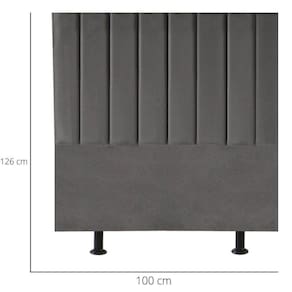 Cabeceira De Cama Solteiro Box 100 Cm Karla Carla Corino Cor:cinza
