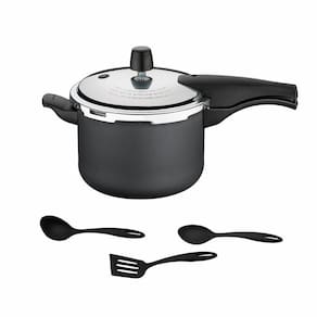 Panela De Pressão 4,5l Alumínio Antiaderente Grafite + 3 Utensílios - Tramontina