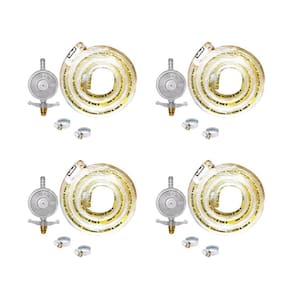 4 Kit Gás Bp 1kg Completo (válvula, Mangueira 1,25m E 2 Abraçadeiras) - Imar