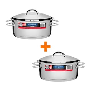 Kit - 2 Panelas Aço Inox Fundo Triplo Solar 4,7l Pit 1 - Tramontina