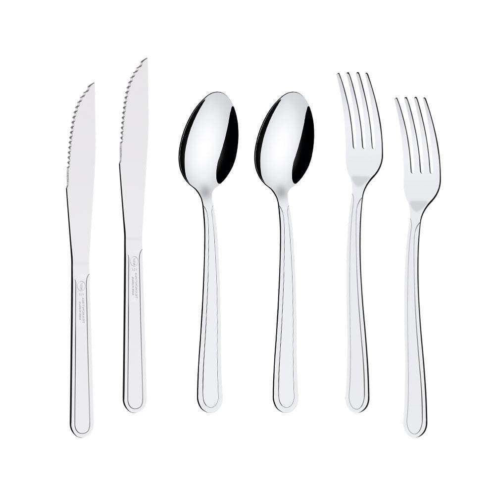 Kit - Jogo De Facas, Garfos E Colheres Búzios 108 Peças Em Aço Inox Ibag - Tramontina