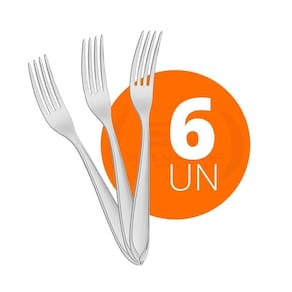 Kit - 6 Garfos De Mesa Luxo Laguna Em Aço Inox Gitop - Tramontina