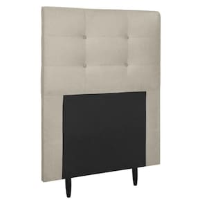 Cabeceira Estofada Cama Box Solteiro 90 Cm Helena Suede Bege