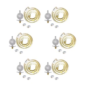 6 Kit Gás Bp 1kg Completo (válvula, Mangueira 1,25m E 2 Abraçadeiras) - Imar