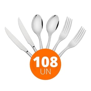 Kit - Jogo De Facas, Garfos E Colheres Luxo Laguna 108 Peças Em Aço Inox Itop - Tramontina