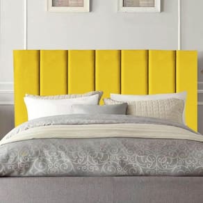 Cabeceira De Cama Casal Box 140 Cm Karla Carla Suede Cor:amarelo