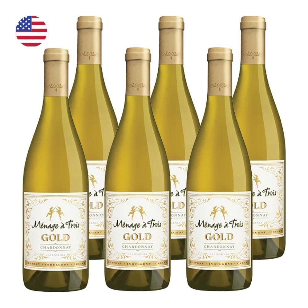 Kit 6 Vinhos Trinchero Ménage à Trois Gold Branco EUA 750ml